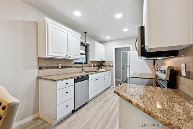3948 S 93rd E Ave, Tulsa, OK 74145 - kitchen featuring dishwasher, electric range oven, decorative backsplash, light wood-style flooring, and recessed lighting