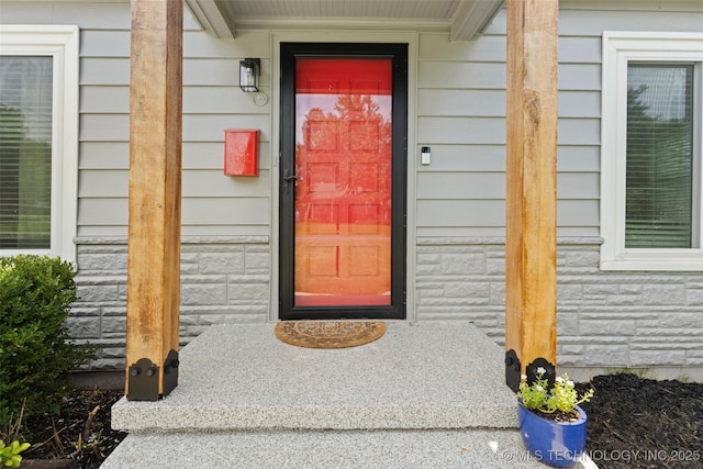 1307 S Erie Ave, Tulsa, OK 74112 - property entrance with stone siding