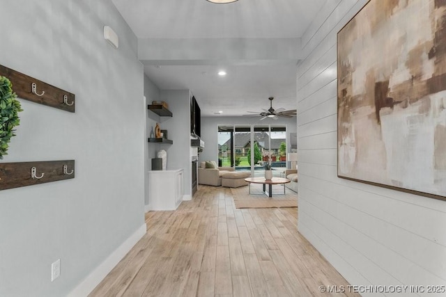 19021 E Chokeberry St, Owasso, OK 74055 - corridor with light wood-style flooring and recessed lighting