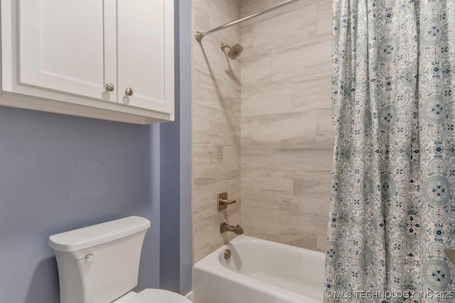 19021 E Chokeberry St, Owasso, OK 74055 - bathroom featuring shower / bath combo with shower curtain and toilet