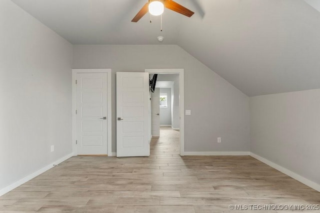 19021 E Chokeberry St, Owasso, OK 74055 - bonus room featuring ceiling fan, light wood finished floors, and lofted ceiling