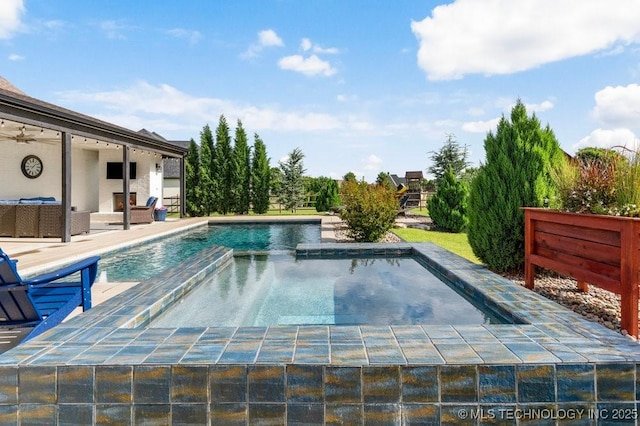 19021 E Chokeberry St, Owasso, OK 74055 - view of pool with a pool with connected hot tub