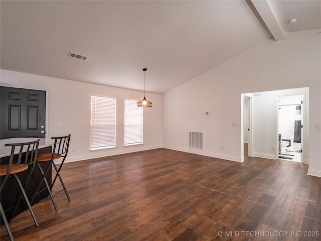 3404 N Birch, Mcalester, OK 74501 - unfurnished dining area with baseboards and dark wood-type flooring