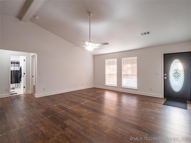 3404 N Birch, Mcalester, OK 74501 - entrance foyer with a ceiling fan and dark wood-type flooring