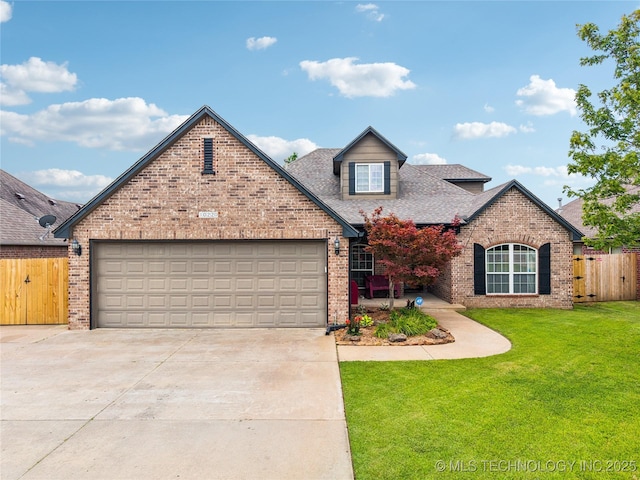 10220 N 119th E Ave, Owasso, OK 74055 - view of front of house featuring brick siding, concrete driveway, a garage, and roof with shingles