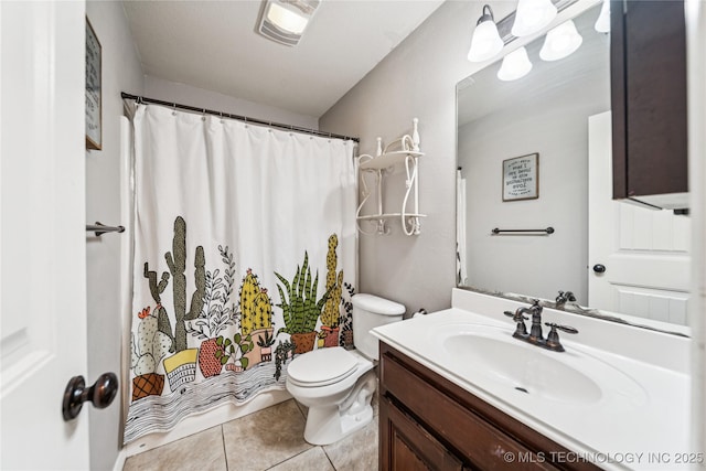 10220 N 119th E Ave, Owasso, OK 74055 - bathroom with vanity, tile patterned floors, and a shower with shower curtain