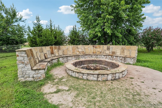 6103 S 223rd E Ave, Broken Arrow, OK 74014 - view of yard with an outdoor fire pit