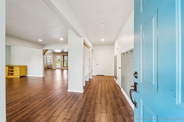 6103 S 223rd E Ave, Broken Arrow, OK 74014 - foyer featuring dark wood-type flooring and recessed lighting