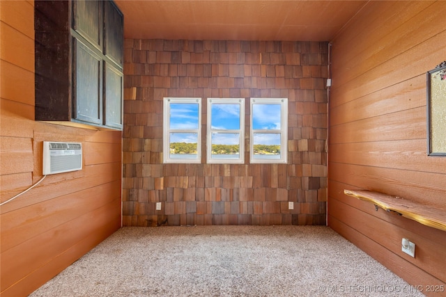 61112 E 310, Grove, OK 74344 - carpeted empty room with wooden walls and a wall unit AC
