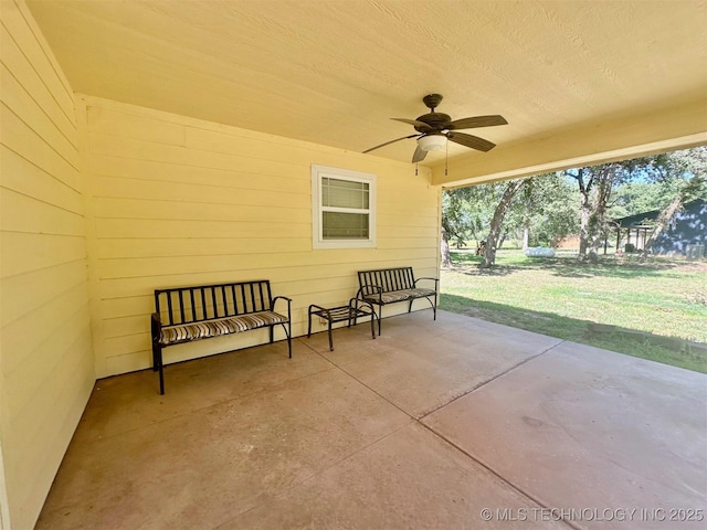1908 Rhynes-Childress Loop, Kingston, OK 73439 - view of patio / terrace featuring ceiling fan