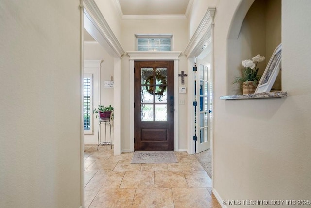 14404 S Florence Ave, Bixby, OK 74008 - foyer entrance featuring crown molding