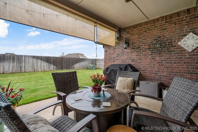14404 S Florence Ave, Bixby, OK 74008 - fenced backyard featuring area for grilling and a patio area