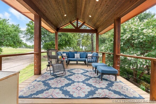 9094 Waters Edge, Kingston, OK 73439 - deck with an outdoor hangout area