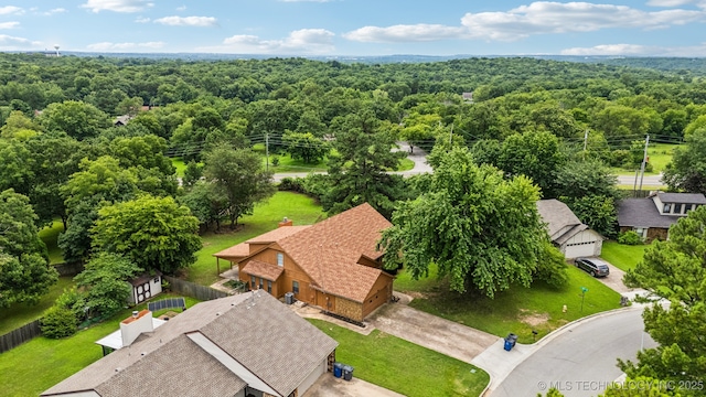 6947 S 30th W Ave, Tulsa, OK 74132 - bird's eye view of a heavily wooded area
