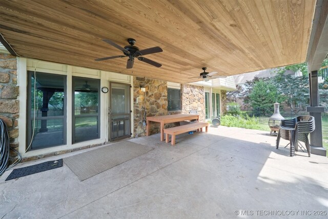 10958 S Richmond Ave, Tulsa, OK 74137 - view of patio / terrace featuring ceiling fan