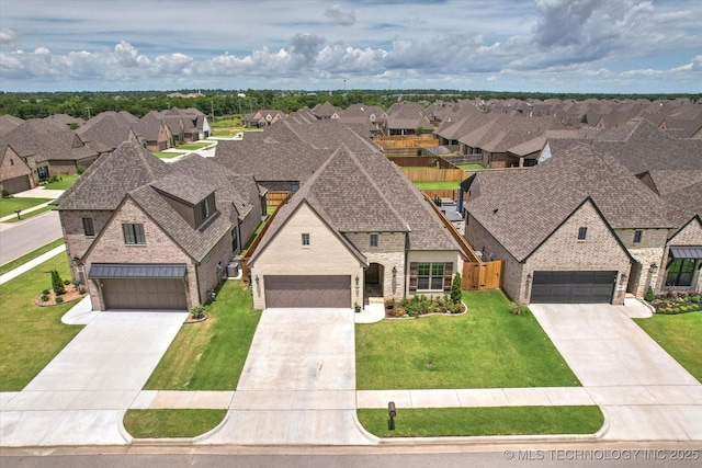 14505 E 79th St, Owasso, OK 74055 - view of front of property featuring concrete driveway, roof with shingles, a residential view, and a garage