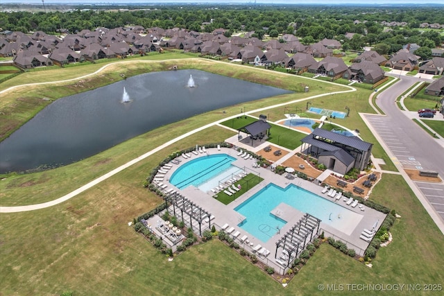 14505 E 79th St, Owasso, OK 74055 - aerial view of residential area with a large body of water