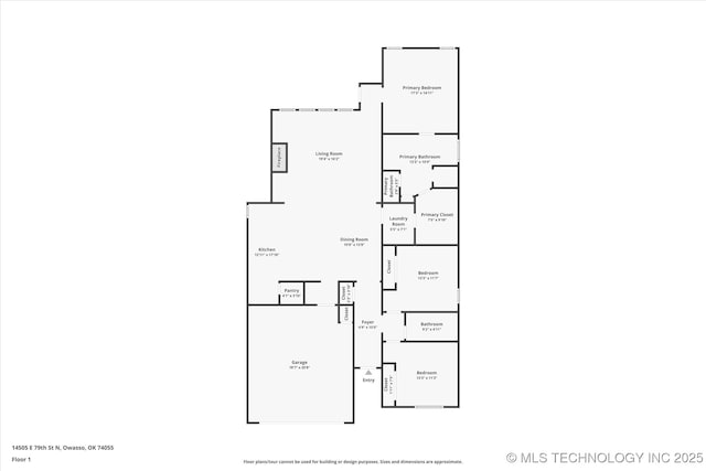 14505 E 79th St, Owasso, OK 74055 - view of floor plan / room layout