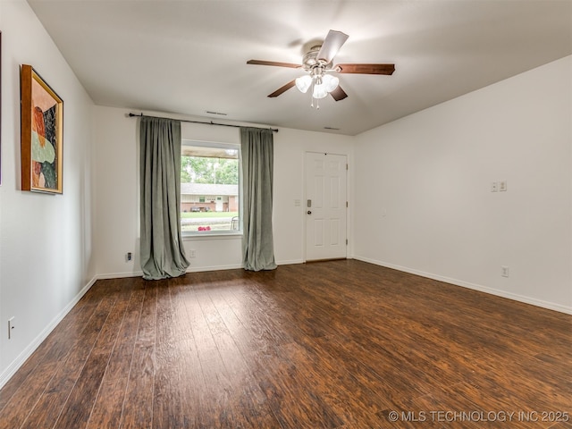 3609 Dana Dr, Bartlesville, OK 74006 - empty room with wood finished floors and ceiling fan