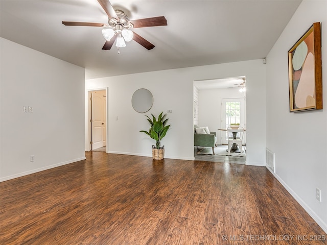 3609 Dana Dr, Bartlesville, OK 74006 - empty room with ceiling fan and wood finished floors