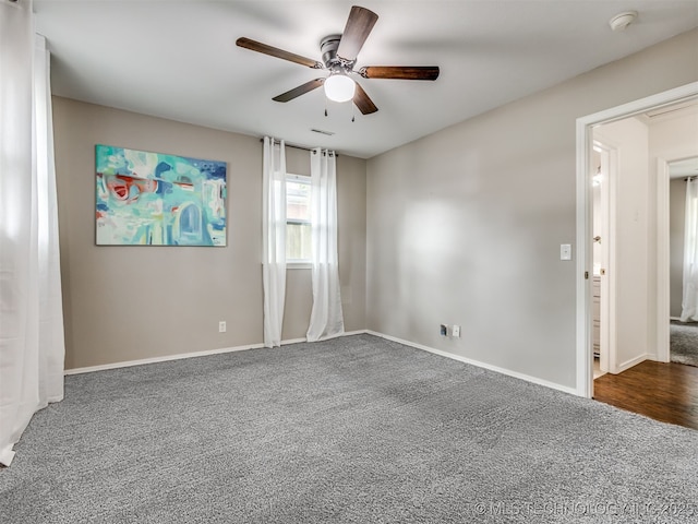 3609 Dana Dr, Bartlesville, OK 74006 - unfurnished room featuring carpet floors, ceiling fan, and a smoke detector