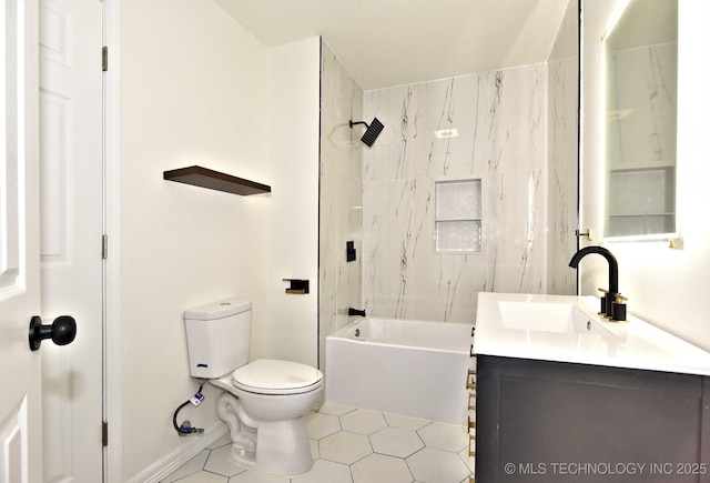 4636 E Independence St, Tulsa, OK 74115 - bathroom with vanity, tub / shower combination, and tile patterned flooring