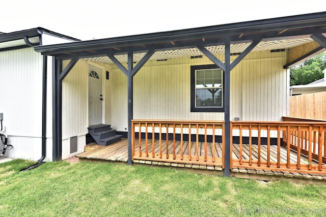 4636 E Independence St, Tulsa, OK 74115 - deck with a yard and entry steps
