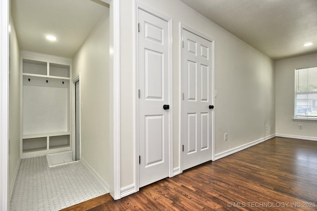 4636 E Independence St, Tulsa, OK 74115 - mudroom with dark wood finished floors and recessed lighting
