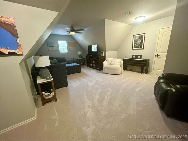 239 E 117th St S, Jenks, OK 74037 - additional living space with carpet floors, ceiling fan, and vaulted ceiling