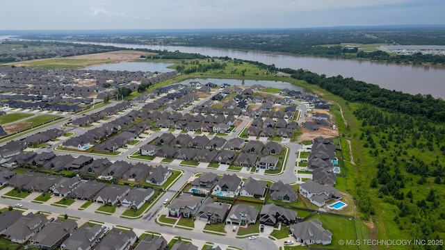 5312 E 124th Pl S, Bixby, OK 74008 - aerial overview of property's location featuring a nearby body of water and nearby suburban area