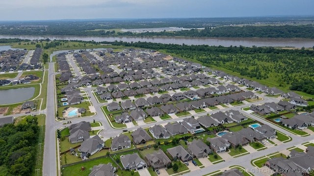 5312 E 124th Pl S, Bixby, OK 74008 - aerial view of property and surrounding area featuring a nearby body of water and nearby suburban area