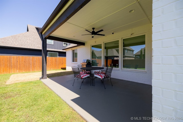 5312 E 124th Pl S, Bixby, OK 74008 - view of patio featuring ceiling fan