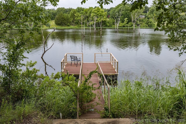 609 Lakeshore Dr, Durant, OK 74701 - dock with a water view and a forest view