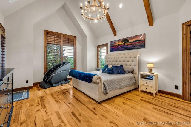 13533 S Lewis Ave, Bixby, OK 74008 - bedroom featuring a chandelier and light wood-style floors