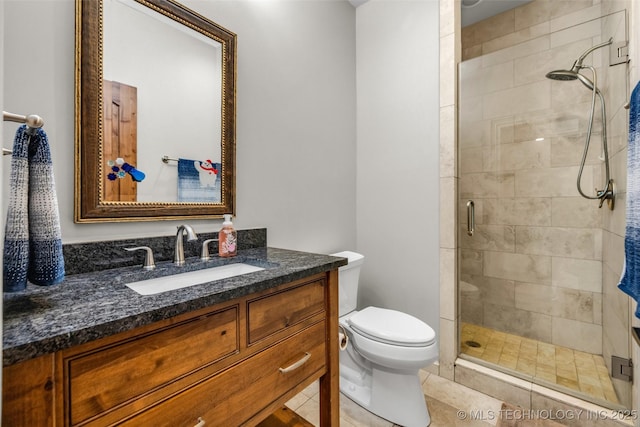 13533 S Lewis Ave, Bixby, OK 74008 - bathroom with vanity, a stall shower, and tile patterned flooring