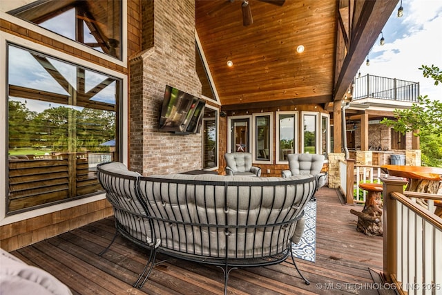 13533 S Lewis Ave, Bixby, OK 74008 - deck with an outdoor living space