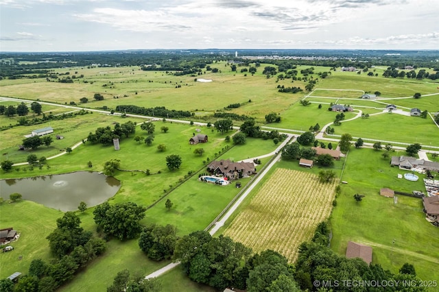 13533 S Lewis Ave, Bixby, OK 74008 - overview of rural landscape with rows of crops and a large body of water