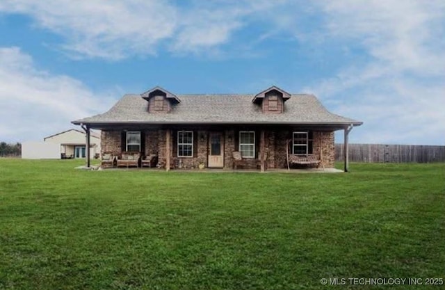 740384 S 3480th Rd, Cushing, OK 74023 - view of front of house with a front yard and a patio