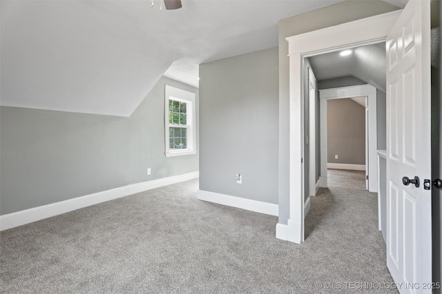 202 N Creek, Dewey, OK 74029 - additional living space featuring vaulted ceiling, carpet, and ceiling fan