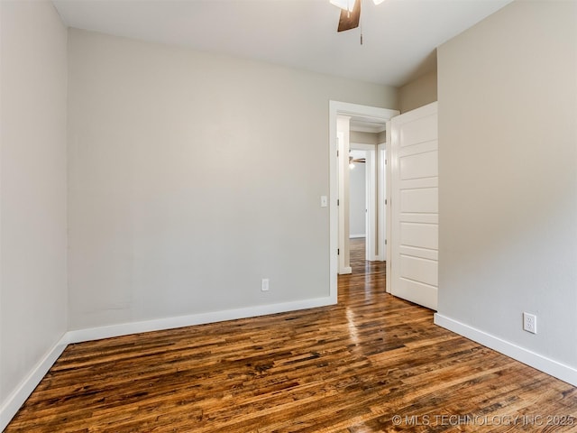 3226 N Garrison Ave, Tulsa, OK 74106 - spare room with a ceiling fan and wood finished floors