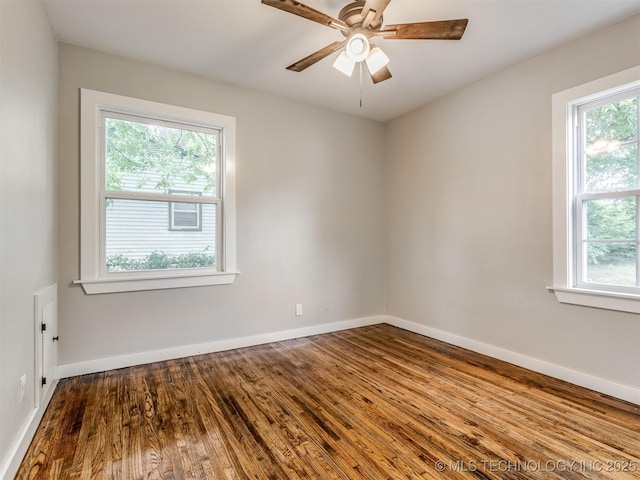 3226 N Garrison Ave, Tulsa, OK 74106 - empty room featuring wood finished floors and a ceiling fan
