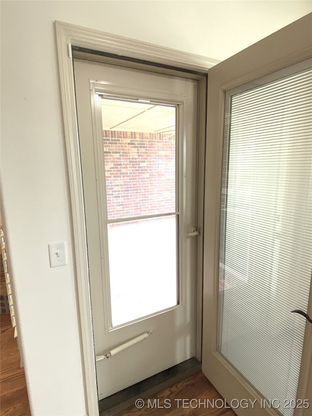 4706 S 182nd E Ave, Tulsa, OK 74134 - doorway with dark wood-style flooring