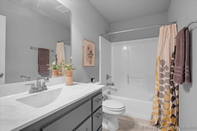 30130 S Maxine Ave, Inola, OK 74036 - full bathroom featuring vanity, shower / bath combo, and tile patterned flooring