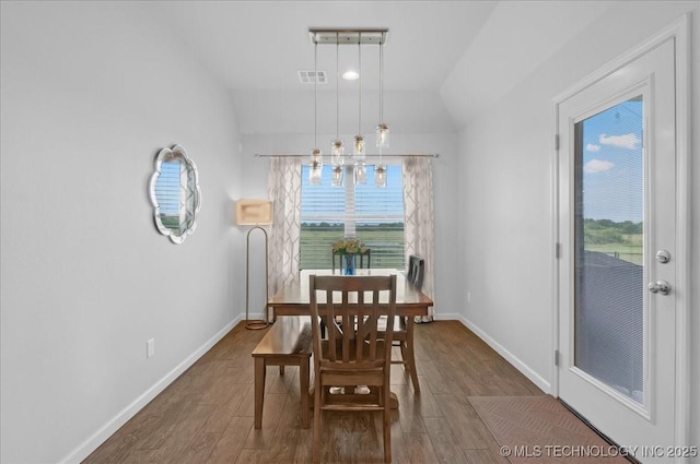 30130 S Maxine Ave, Inola, OK 74036 - dining space with wood finished floors and lofted ceiling