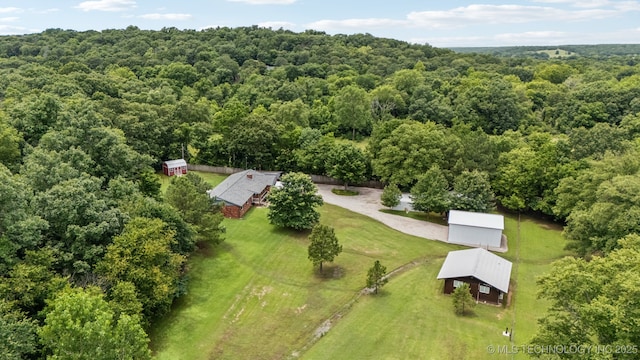20512 E 430th Rd, Claremore, OK 74017 - aerial view of a heavily wooded area