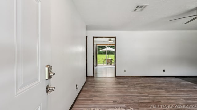 20512 E 430th Rd, Claremore, OK 74017 - spare room featuring ceiling fan and wood finished floors