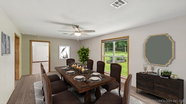 20512 E 430th Rd, Claremore, OK 74017 - dining area with a ceiling fan and light wood-style flooring