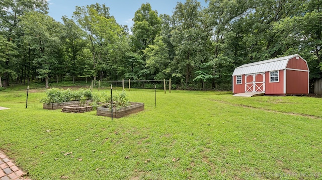 20512 E 430th Rd, Claremore, OK 74017 - view of yard with a garden and a storage shed