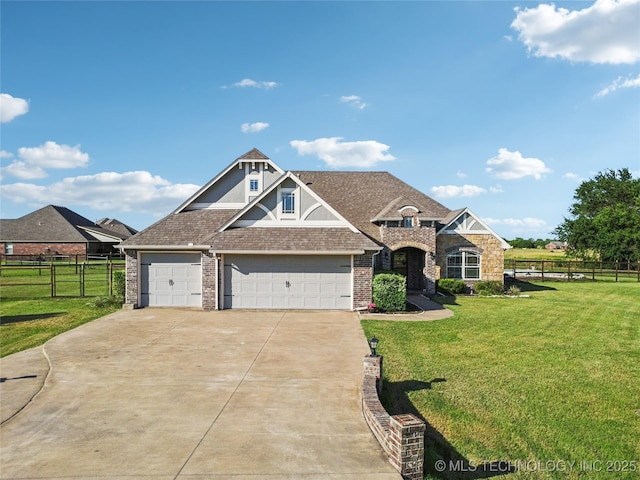 5983 E 137th St, Collinsville, OK 74021 - view of front of property featuring driveway, brick siding, a garage, and roof with shingles