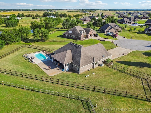 5983 E 137th St, Collinsville, OK 74021 - aerial view of property and surrounding area with a pool